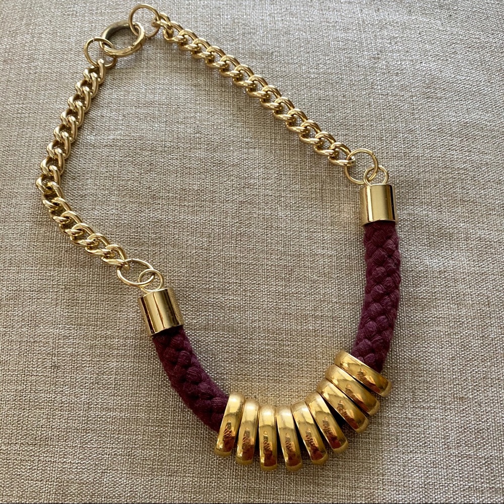 Chunky Rope and Gold Chain Necklace